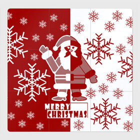 Магнитный плакат 3Х3 с принтом Merry Christmas в Рязани, Полимерный материал с магнитным слоем | 9 деталей размером 9*9 см | 