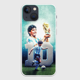 Чехол для iPhone 13 mini с принтом 10 number в Рязани,  |  | 10 номер | diego | football | maradona | maradonna | арегнтина | бога | диего | марадона | марадонна | ретро | рука | сборная аргентины | футбол | футболист