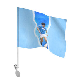 Флаг для автомобиля с принтом Диего Армандо в Рязани, 100% полиэстер | Размер: 30*21 см | 10 номер | diego | football | maradona | maradonna | арегнтина | бога | диего | марадона | марадонна | ретро | рука | сборная аргентины | футбол | футболист
