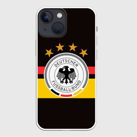 Чехол для iPhone 13 mini с принтом СБОРНАЯ ГЕРМАНИИ в Рязани,  |  | flag | football | germany | logo | sport | team | германия | логотип | сборная | спорт | флаг | футбол