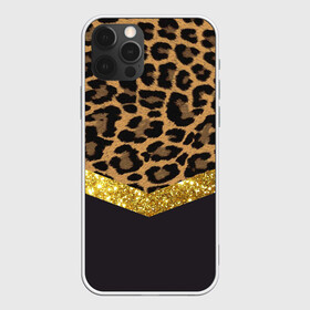 Чехол для iPhone 12 Pro с принтом Леопардовый принт в Рязани, силикон | область печати: задняя сторона чехла, без боковых панелей | Тематика изображения на принте: success | swagg | блеск | блестки | животнй принт | золотистый | золото | золотой | леопард | леопардовый принт | понты | тигровый