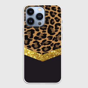 Чехол для iPhone 13 Pro с принтом Леопардовый принт в Рязани,  |  | success | swagg | блеск | блестки | животнй принт | золотистый | золото | золотой | леопард | леопардовый принт | понты | тигровый