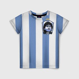 Детская футболка 3D с принтом Диего Армандо Марадона D10S в Рязани, 100% гипоаллергенный полиэфир | прямой крой, круглый вырез горловины, длина до линии бедер, чуть спущенное плечо, ткань немного тянется | d10s | maradona | аргентина | армандо | барселона | бога | джерси | диего | легенда | марадон | марадона | марадоны | рука | форма