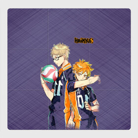 Магнитный плакат 3Х3 с принтом Haikyu!!! в Рязани, Полимерный материал с магнитным слоем | 9 деталей размером 9*9 см | anime | haikyu | аниме | волейбол | спортианая манга | хайкю