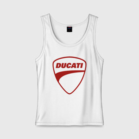 Женская майка хлопок с принтом Ducati Logo | Дукати Лого (Z) в Рязани, 95% хлопок, 5% эластан |  | audi | audi ag | corse | ducati | ducati corse | ducati motor holding | hypermotard | multistrada | panigale | scrambler | streetfighter | supersport | дукати | массимо борди | мото | фабио тальони