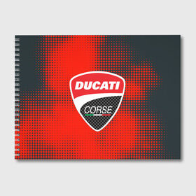 Альбом для рисования с принтом Ducati Corse (Z) в Рязани, 100% бумага
 | матовая бумага, плотность 200 мг. | Тематика изображения на принте: audi | audi ag | corse | ducati | ducati corse | ducati motor holding | hypermotard | multistrada | panigale | scrambler | streetfighter | supersport | дукати | массимо борди | мото | фабио тальони