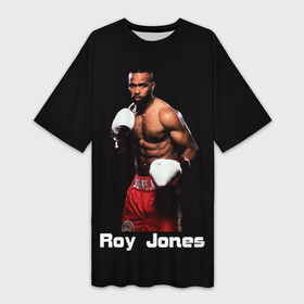 Платье-футболка 3D с принтом Roy Jones в Рязани,  |  | boxer | boxing | great boxer | roy jones | roy jones lettering | roy jones print | бокс | боксер | великий боксер | надпись roy jones | принт roy jones | рой джонс