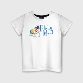 Детская футболка хлопок с принтом Holiday mood в Рязани, 100% хлопок | круглый вырез горловины, полуприлегающий силуэт, длина до линии бедер | cat | looney | sylvester | tunes | vdzajul | кот | сильвестр | твити