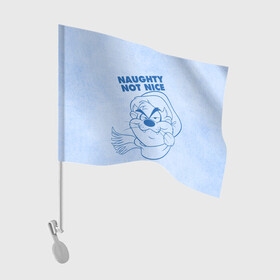 Флаг для автомобиля с принтом Naughty not nice в Рязани, 100% полиэстер | Размер: 30*21 см | Тематика изображения на принте: devil | looney | tasmanian | tunes | vdzajul | дьявол | тасманский