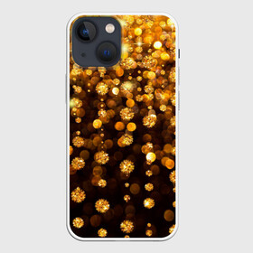 Чехол для iPhone 13 mini с принтом ЗОЛОТЫЕ БЛЕСТКИ в Рязани,  |  | gold | pattern | rain | блестки | блестящий | дождь | звезды | золото | красиво | новый год | праздник | снежинки | текстуры