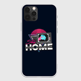 Чехол для iPhone 12 Pro Max с принтом Stay Home в Рязани, Силикон |  | коронавирус | мем | неон | ретро | самоизоляция | социальная дистанция | туалетная бумага