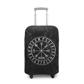 Чехол для чемодана 3D с принтом Вегвизир в Рязани, 86% полиэфир, 14% спандекс | двустороннее нанесение принта, прорези для ручек и колес | амулет | вегвизир | викинги | руны | символ | скандинавия | язычество