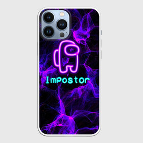 Чехол для iPhone 13 Pro Max с принтом Impostor NEON в Рязани,  |  | 2021 | among us | axegao | impostor | neon | space mafia | sus.puffballs united | амонг ас | амонг единорог | импостор | инопланетяне | инопланетянин | надпись | новогодний амонг ас | с новым годом | самозванец | среди нас | эмонг ас