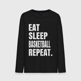 Мужской лонгслив хлопок с принтом EAT SLEEP BASKETBALL REPEAT в Рязани, 100% хлопок |  | Тематика изображения на принте: basketball | bulls.miami | cavaliers | chicago | cleveland | clippers | eat | lakers | los angeles | nba | repeat | sleep | sport | sports | баскетбол | нба | спорт