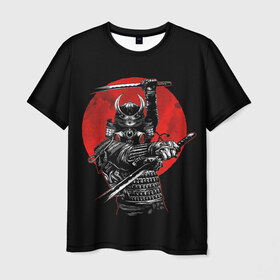Мужская футболка 3D с принтом Samurai в Рязани, 100% полиэфир | прямой крой, круглый вырез горловины, длина до линии бедер | 2077 | art | blood | cyber | cyberpunk | dead | death | demon | japan | mask | ninja | oni | samurai | shadow | shogun | tokyo | warior | арт | воин | война | демон | катана | кибер | киберпанк | кровь | маска | мертвый | ниндзя | путь | самурай