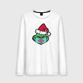 Мужской лонгслив хлопок с принтом Covid Grinch в Рязани, 100% хлопок |  | 2020 | 2021 | christmas | grinch | new year | гринч | зима | новогодняя | новогодняя маска | новый год | рождество | снег