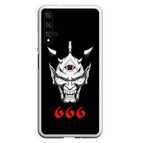 Чехол для Honor 20 с принтом 666 в Рязани, Силикон | Область печати: задняя сторона чехла, без боковых панелей | Тематика изображения на принте: 666 | creep | scream | warrior | астрал | восставший из ада | демон | монстр | призрак | принт 666 | страшилки | хоррор | хоррор футболки | хэллоуин