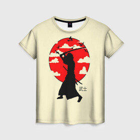Женская футболка 3D с принтом Japan samurai в Рязани, 100% полиэфир ( синтетическое хлопкоподобное полотно) | прямой крой, круглый вырез горловины, длина до линии бедер | boy | japan style | japanese aesthetics | ninja | samurai | воин | иероглифы | катана | красная луна | меч | ниндзя | рыцарь | самурай | солдат | харакири | черный самурай | япония | японская анимация | японская эстетика