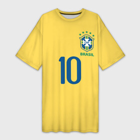 Платье-футболка 3D с принтом Форма ПЕЛЕ в Рязани,  |  | brazil | game | legend | pele | sport | uniform | бразилия | гол | желтый | игра | легенда | мяч | нападающий | пеле | ретро | форма | футбол | чемпион | чемпионат