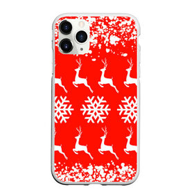 Чехол для iPhone 11 Pro Max матовый с принтом New Year в Рязани, Силикон |  | christmas toys | deer | new year | red | snow | snowflakes | tree | елка | красный | новогодние игрушки | новый год | олени | свитер с оленями | снег | снежинки | футболка с оленями