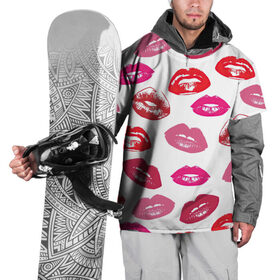 Накидка на куртку 3D с принтом Губы в Рязани, 100% полиэстер |  | Тематика изображения на принте: арт | бардовый | губы | косметика | красный | помада | поцелуи | поцелуй | рисунок | розовый