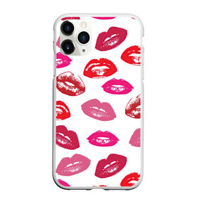 Чехол для iPhone 11 Pro матовый с принтом Губы в Рязани, Силикон |  | арт | бардовый | губы | косметика | красный | помада | поцелуи | поцелуй | рисунок | розовый