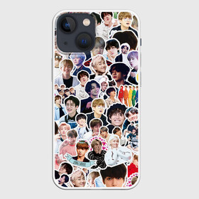 Чехол для iPhone 13 mini с принтом BTS Sticker Bombing в Рязани,  |  | bts | k pop | бтс | к поп | кей поп | корея | музыка | стикеры