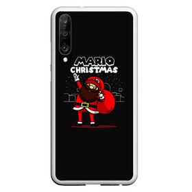 Чехол для Honor P30 с принтом Mario Christmas в Рязани, Силикон | Область печати: задняя сторона чехла, без боковых панелей | claus | happy new year | mario | merry christmas | santa | snowman | дед мороз | елка | клаус | марио | новый год | рождество | с новым годом | санта | снеговик