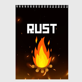 Скетчбук с принтом RUST в Рязани, 100% бумага
 | 48 листов, плотность листов — 100 г/м2, плотность картонной обложки — 250 г/м2. Листы скреплены сверху удобной пружинной спиралью | action | game | rust | zombie | апокалипсис. | выживание | зомби | игра | лес | радиация | раст