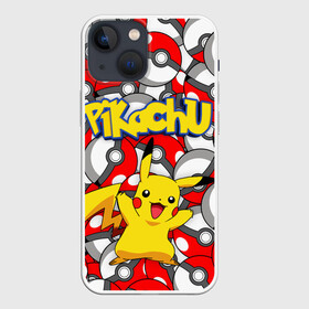 Чехол для iPhone 13 mini с принтом ПИКАЧУ в Рязани,  |  | pikachu | pokemon | pokemon go | pokemon going. | pokemons | детектив пикачу | пикачу | пикачу фильм | покемон | покемон го