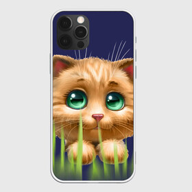 Чехол для iPhone 12 Pro Max с принтом зелёная трава в Рязани, Силикон |  | Тематика изображения на принте: глазки | животные | котёнок | рыжий