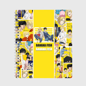 Тетрадь с принтом BANANA FISH в Рязани, 100% бумага | 48 листов, плотность листов — 60 г/м2, плотность картонной обложки — 250 г/м2. Листы скреплены сбоку удобной пружинной спиралью. Уголки страниц и обложки скругленные. Цвет линий — светло-серый
 | Тематика изображения на принте: banana fish | аниме | банановая рыба | эйджи окумуры | эш линкс