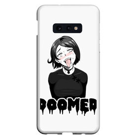 Чехол для Samsung S10E с принтом Doomer girl в Рязани, Силикон | Область печати: задняя сторона чехла, без боковых панелей | ahegao | boomer | boy | chad | doomer | girl | i know | irony | jacques | post | stonks | zoomer | ахегао | ахэгао | бумер | девушка | думер | жак | зумер | ирония | мем | мемы | парень | пост | постирония | стонкс | тандеркок | фр