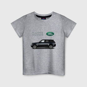 Детская футболка хлопок с принтом Land Rover в Рязани, 100% хлопок | круглый вырез горловины, полуприлегающий силуэт, длина до линии бедер | Тематика изображения на принте: america | avto | cadillac | car | v8 | машина | скорость