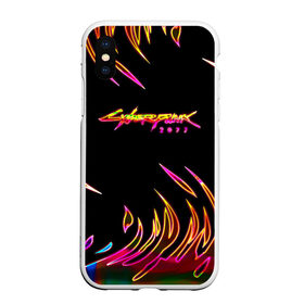 Чехол для iPhone XS Max матовый с принтом Cyberpunk 2077 в Рязани, Силикон | Область печати: задняя сторона чехла, без боковых панелей | Тематика изображения на принте: cyberpunk | cyberpunk 2077 | cyberpunk samurai | game logo | keanu reeves | logo game | neon | samurai | киану ривз | кибер панк | киберпанк | киберпанк неоновый | киберпанк самурай | логотипы игр | найт сити | неон | самурай | фан