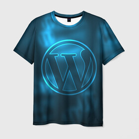 Мужская футболка 3D с принтом Вордпресс в Рязани, 100% полиэфир | прямой крой, круглый вырез горловины, длина до линии бедер | cms | wordpress | вордпресс | движок сайта | логотип вордпресс