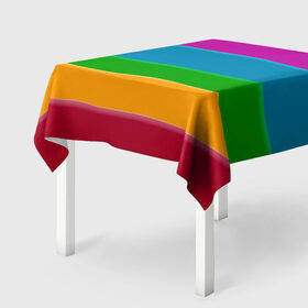 Скатерть 3D с принтом Разноцветные полоски в Рязани, 100% полиэстер (ткань не мнется и не растягивается) | Размер: 150*150 см | Тематика изображения на принте: иллюзия | калейдоскоп | пейзаж | полосы | природа | радуга | свет | солнце