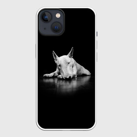 Чехол для iPhone 13 с принтом Puppy в Рязани,  |  | bull terrier | dog | ears | eyes | muzzle | nose | paws | puppy | бультерьер | глаза | лапы | нос | уши | щенок