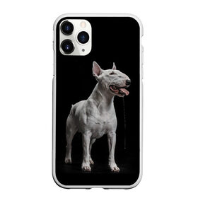 Чехол для iPhone 11 Pro матовый с принтом Bully в Рязани, Силикон |  | bull terrier | dog | ears | eyes | fangs | jaw | muzzle | paws | saliva | tongue | бультерьер | глаза | клыки | лапы | нос | пасть | слюна | собака | уши | язык