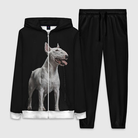 Женский костюм 3D с принтом Bully в Рязани,  |  | bull terrier | dog | ears | eyes | fangs | jaw | muzzle | paws | saliva | tongue | бультерьер | глаза | клыки | лапы | нос | пасть | слюна | собака | уши | язык