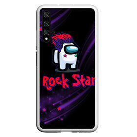 Чехол для Honor 20 с принтом Among Us Rock Star в Рязани, Силикон | Область печати: задняя сторона чехла, без боковых панелей | 2021 | among us | impostor | space mafia | sus.puffballs united | амонг ас | амонг единорог | в космосе | гринч | импостор | инопланетяне | инопланетянин | новогодний амонг ас | ракета | с новым годом | самозванец | среди нас