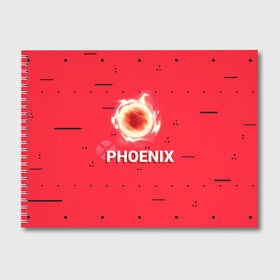 Альбом для рисования с принтом Phoenix в Рязани, 100% бумага
 | матовая бумага, плотность 200 мг. | new year | phoenix | phoenix valorant | valorant | valorant новогодний | агент валорант. | агент феникс | валорант | валорант новогодний | валорант узор | валорант феникс | игрок феникс | нг | новый год | орнамент | паттерн