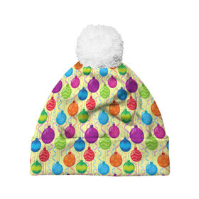 Шапка 3D c помпоном с принтом Новый Год в Рязани, 100% полиэстер | универсальный размер, печать по всей поверхности изделия | christmas | merry christmas | дед мороз | ёлка | елочные шары | игрушки | новый год | подарок | праздник | рождество | с новым годом | санта клаус | снежинки | украшения