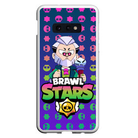 Чехол для Samsung S10E с принтом Brawl Stars Byron в Рязани, Силикон | Область печати: задняя сторона чехла, без боковых панелей | 2020 | 2021 | brawl | byron | edgar | leon | new | snow | stars | winter | year | байрон | бравл | браво | год | зима | леон | лион | новые | новый | персонаж | персонажи | снег | страс | эдгар