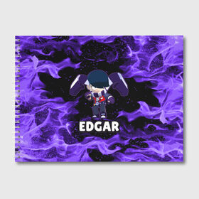 Альбом для рисования с принтом BRAWL STARS EDGAR в Рязани, 100% бумага
 | матовая бумага, плотность 200 мг. | 8 bit | 8 бит | brawl | brawl stars | crow | edgar | leon | stars | бравл | бравл старс | браво старс | едгар | игра | компьютерная | леон | огонь | онлайн | старс | эдгар