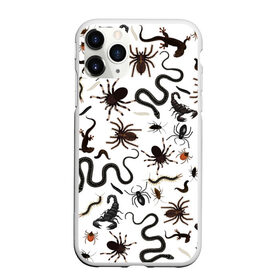 Чехол для iPhone 11 Pro Max матовый с принтом Жуткие насекомые в Рязани, Силикон |  | арт | белый | живность | животные | жук | жуткие насекомые | жуть | змея | клоп | набор насекомых | опарыш | паразит | паук | пиявка | рисунок | сколопендра | скорпион | таракан | фон | червь | ядовитый