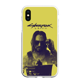 Чехол для iPhone XS Max матовый с принтом Cyberpunk 2077 в Рязани, Силикон | Область печати: задняя сторона чехла, без боковых панелей | 2077 | action | cyberpunk | cyberpunk 2077 | rpg | игра | киану ривз | киберпанк | найт сити | рпг