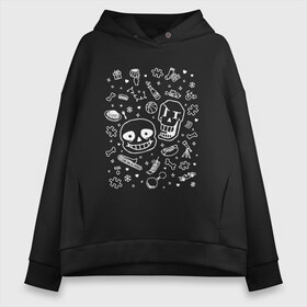 Женское худи Oversize хлопок с принтом UNDERTALE в Рязани, френч-терри — 70% хлопок, 30% полиэстер. Мягкий теплый начес внутри —100% хлопок | боковые карманы, эластичные манжеты и нижняя кромка, капюшон на магнитной кнопке | undertale | андертейл | игра андертейл | игра. | русский андертейл | тоби фокс