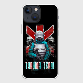 Чехол для iPhone 13 mini с принтом CYBERPUNK TRAUMA TEAM в Рязани,  |  | ambulance | cd prodject | cyberpunk 2077 | future | game | japan | kianu | logo | medicine | pc | rpg | samurai | trauma | trauma team | банды | будущее | игры | киану ривз | киберпанк | киберпанк 2077 | киборги | компьютер | медики скорая 