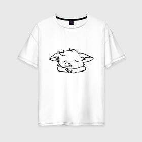Женская футболка хлопок Oversize с принтом Курсэд Кэтс Восемь в Рязани, 100% хлопок | свободный крой, круглый ворот, спущенный рукав, длина до линии бедер
 | cat | community | electronic mushroom | meme